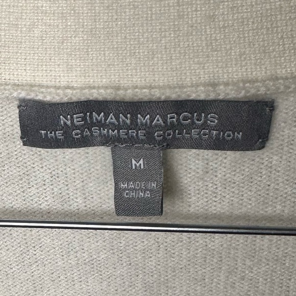 Neiman Marcus 100% Cashmere Colorblock Cardigan - Picture 2 of 5